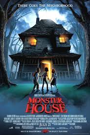 Cocina americana, salón comedor de 46 m2, como zona común abierta, una habitación con tres camas y un aseo. Monster House 2006 Filmaffinity