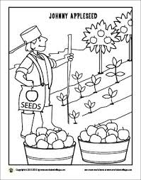 Johnny Appleseed Coloring Page Johnny Appleseed Activities Johnny Appleseed Craft Apple Seeds