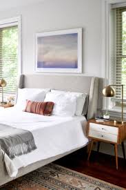 This bed fits a kingsize bed mattress and has a low sleigh bed look. Bright And Serene Master Bedroom With Modern Sleigh Bed Mid Century Nightstands And Linen Bedding Ho Master Bedroom Interior Design Master Bedroom Interior