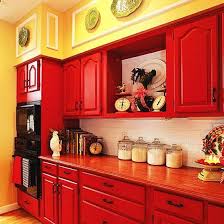 25 Modern Ideas To Make Kitchen Design Dynamic And Unique With Red Color Red Kitchen Cabinets Painted Kitchen Cabinets Colors Red Kitchen Decor