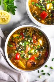 Tomato soup, cooked white rice, chopped green bell pepper, less sodium beef broth and 4 more. Sausage Pepper Rice Soup Paleo Whole30 Eat The Gains