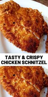 Tasty Crispy Chicken Schnitzel Schnitzel Recipes Recipes Chicken Recipes