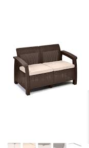 Best seller in patio sofas. Keter Corfu Love Seat All Weather Outdoor Patio Garden Balcony Sofa Lounger Furniture With Cushions Brown Everything Else On Carousell
