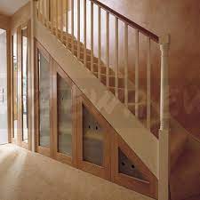 Image Staircase With Understairs Concealed Storage Cupboards With Opaque Glass Doors Understairs Storage Stair Storage Under Stairs Storage Ikea