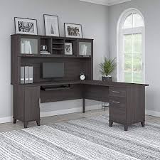 ( 4.3 ) out of 5 stars 137 ratings , based on 137 reviews current price $124.98 $ 124. Bush Furniture Somerset L Shaped Desk With Hutch 72w Storm Gray Farmhouse Goals