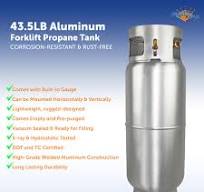 Flame King 43.5lb Aluminum Forklift Propane Tank Cylinder with Gauge