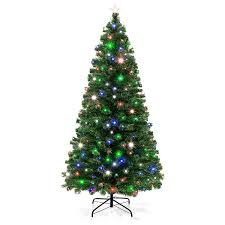 Pre Lit Fiber Optic 7 Green Artificial Christmas Tree With Led Multicolor Lights A Fiber Optic Christmas Tree Artificial Christmas Tree Pre Lit Christmas Tree
