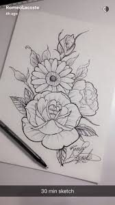 Sketch By Romeo Lacoste I Love This Design Floral Drawing Flower Drawing Tattoos