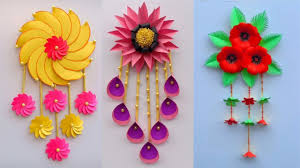 5 Paper Craft Wall Hanging Craft Ideas Room Decoration Diy Art And In 2020 Wall Hanging Crafts Paper Decorations Diy Diy Paper Crafts Decoration