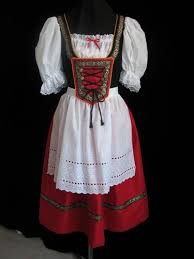 New Red Bavarian German Oktoberfest Dirndl Dress Gown Costume Size 12 Oktoberfest Dirndl Dirndl Dress Oktoberfest Dirndl Dress