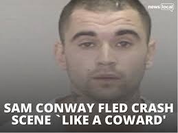 Sam Conway was "on the run" from police over a vicious stabbing at Toowoon  Bay when he crashed a stolen Land Rover into another car, killing a family  man. A Judge said
