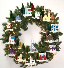 The katelyn wreath will make a fantastic addition to your front door! How To Make A Wonderful Winter Village Wreath Paper Glitter Glue