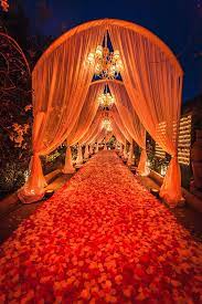 Entryway With Drapery Chandeliers Flower Petals Photo Ettore Franceschi Wedding Entrance Decor Desi Wedding Decor Indian Wedding Decorations