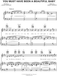 Doris Day You Must Have Been A Beautiful Baby Sheet Music In Eb Major Transposable Download Print Sku Mn0045899