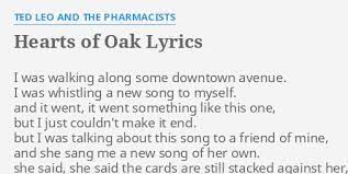 Hearts Of Oak Lyrics By Ted Leo And The Pharmacists I Was Walking Along