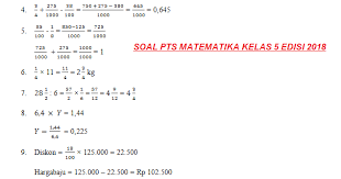 Check spelling or type a new query. Soal Pts Matematika Kelas 5 Tahun 2018 2019 Dan Kunci Jawaban Info Pendidikan Terbaru