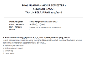 Check spelling or type a new query. Soal Latihan Uas Ipa Semester 1 Kelas 5 Sd Mi Sekolahdasar Net
