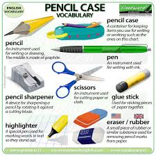 pencil case english vocabulary woodward english