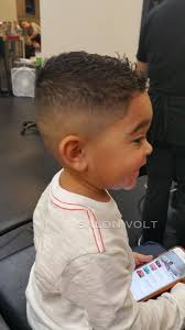 For boys with naturally curly hair, cut the crop as the top of the head close enough to create the beautiful fade down the sides of the head. Pin On Boys 2 Men Cutz