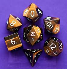 Engraved Tiger S Eye Gemstone Polyhedral Dice Set Hand Etsy Polyhedral Dice Tabletop Games Dice Games