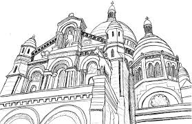 Jesus' sacred heart coloring page. Art Therapy Coloring Page Paris Basilica Of The Sacred Heart 1