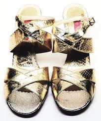 betsey johnson color block gold and silver leather cut out wedge sandals size us 7 5 8 new