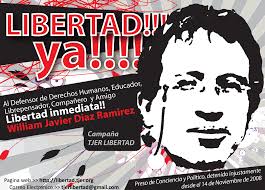 DENUNCIA PÚBLICA POR LA DETENCIÓN DEL COMPAÑERO WILLIAM JAVIER DÍAZ RAMÍREZ 
