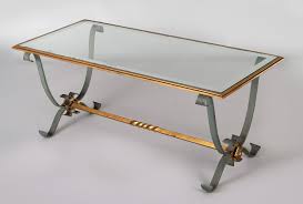 French country coffee, console, sofa & end tables : French Vintage Iron And Glass Coffee Table
