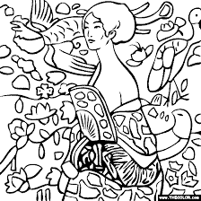 Color by me :) #shark swimsuit #fan coloring #the concubine. Gustav Klimt S Lady With Fan Coloring Page