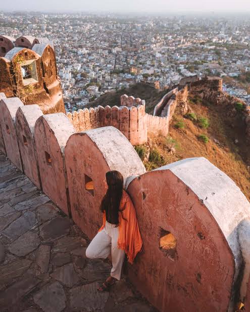 Sunset view from Nahargarh ramparts, AI generated