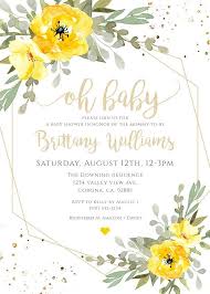 Create your own floral wedding invitation cards in minutes with our invitation maker. Yellow Floral Oh Baby Invitation Template Editable Gold Etsy Yellow Baby Shower Invitations Flower Baby Shower Invites Floral Baby Shower Invitations