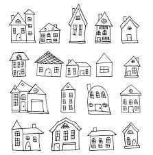 Black White Houses Clipart Set Png Hand Drawn Houses Etsy In 2021 House Clipart House Doodle Simple House Drawing