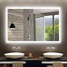Or maybe you just bought new bedroom furniture and need a dresser mirror? Amazon Com Large Horizontal Rectangle Mirror Led Illuminated Backlit Wall Mount Bathroom Vanity Mirrors Hotel Office Bar Mirror 55 X 36 Inch D N031 C Kitchen Dining
