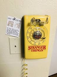 Vintage Yellow At T Stranger Things Themed Rotary Dial Telephone Stranger Things Aesthetic Stranger Things Vintage Yellow