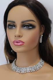 Diamond CZ Choker Necklace American Diamond Necklace Indian Jewelry Indian  Necklace Pakistani Jewelry Necklace Set