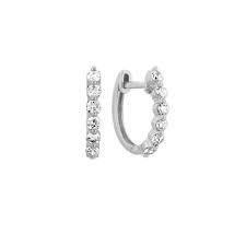Zoë chicco three diamond huggie hoop earrings. 14k Rose Gold Diamond Hoop Earrings Shane Co