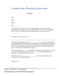 Sample Letter For Sponsorship