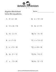 Addition, multiplication, geometry, money values, graphing, telling time, decimals, roman and arabic numerals, rounding up numbers, adding three numbers, finding variables in equations, algebraic expressions, logic, word problems, etc. Simple Algebra Worksheet Free Printable Educational Worksheet Algebra Worksheets Algebra Equations Worksheets Basic Algebra Worksheets