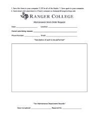 These vehicles could be very important. Work Order Request Form Template
