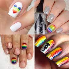 If you're trying the rainbow nail art design but you want it in a subtle way, you can definitely choose this smokey design. Rainbow Nail Art Ideas Popsugar Beauty
