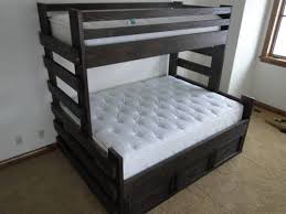 Twin Over Queen Bunk Bed I D Turn The Top Bunk Into Storage Space 3 Bunk Beds Bunk Bed Plans Bed