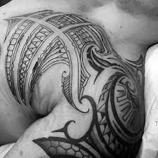 The pe'a (tattoos for men) tend to be larger and more intricate. Shoulder Cap And Upper Chest Sick Tribal Tattoo Designs For Men Tribal Tattoos Tribal Tattoos For Men Tattoo Designs Men