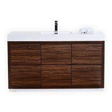 Search all products, brands and retailers of solid wood vanity units: Bliss 60 Single Sink Walnut Free Standing Modern Bathroom Vanity