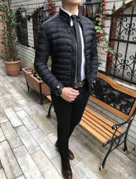 Terziademaltun Italyan Stil Erkek Kislik Sisme Mont Ceket Siyah T2884 Mont Stil Giyim