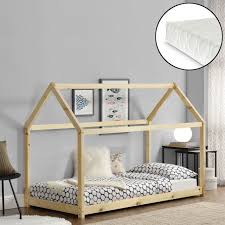 (127 produkte) wenn das anfängliche babybett zu klein wird, wird es zeit für das erste eigene kinderbett. En Casa Kinderbett Matratze 90x200cm Haus Holz Natur Bettenhaus Hausbett Gunstig Kaufen Ebay