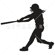 Baseball Batter Clipart Black And White Sports Clipart Image Of Girls Softball Silhouette Batting Graphic Girls Softball Softball Baseball Decals