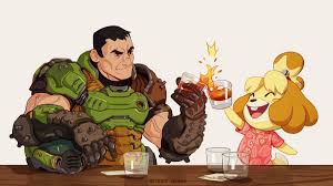 Doom Eternal Crossover Animal Crossing Doom Videogame Fan Art