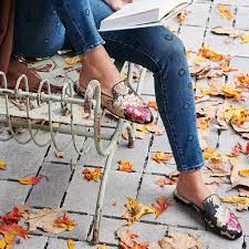 The Phoebe Floral Jacquard Womens Slides Women Shoes Online Women S Pumps