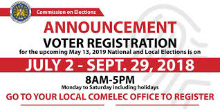 Последние твиты от comelec (@comelec). Comelec To Resume Voter Registration On July 2 Philippine Information Agency