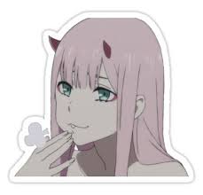 Zero Two Sticker Darling In The Franxx Sticker By Danieldeprived In 2020 Darling In The Franxx Anime Stickers Cute Stickers